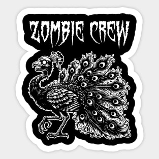 Zombie Crew Peacock Sticker